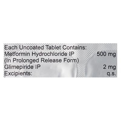 MET GL 2mg/500mg Tablet 10's - Diabetes-Ant