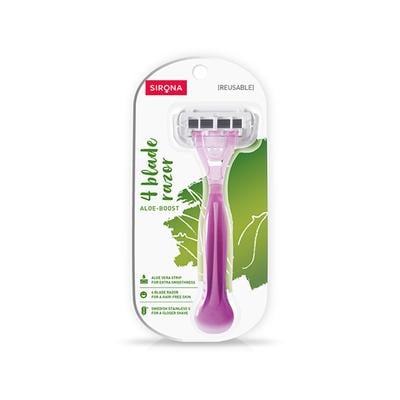 Sirona Reusable 4 Blade Razor - Aloe Boost 1's - Shaving & Hair Removal