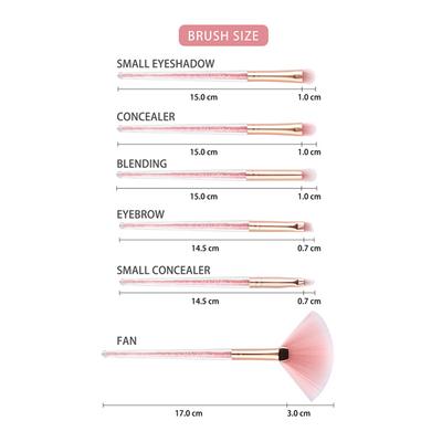Allure Pink Diamond crystal makeup brush set of 10 with Pouch 1's - Face Brush