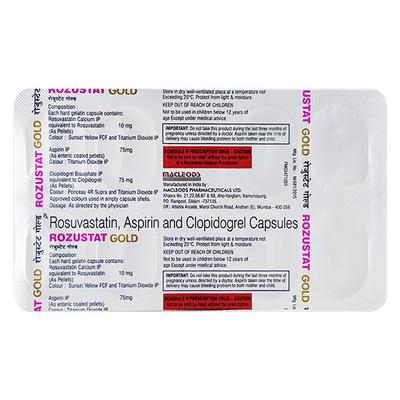 Rozustat Gold 10mg Capsule 10'S - High Cholesterol-Dys