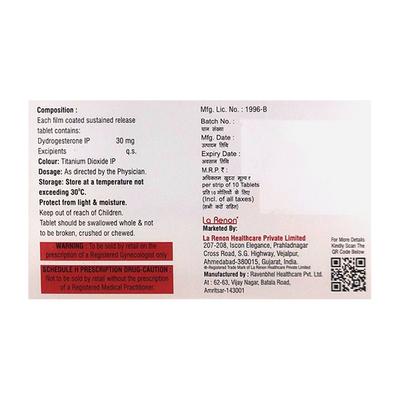DYDROEASE 30 SR Tablet 10's - Hormonal Therapy-Oes