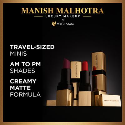Myglamm Manish Malhotra Afterparty Hi Shine Mini Lipstick Set 2 gm - Lipsticks
