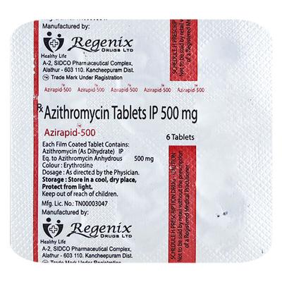 AZIRAPID 500mg Tablet 6's - Bacterial Infections-Mac