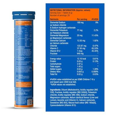 Fast&Up Reload Hydration & Energy Effervescent Tablet - Lime & Lemon Flavour 20's - Energy Drinks