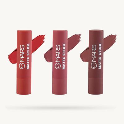 MARS Matte Lipsticks Box (3.2 X 3g) - 01 Reds and Maroons 1's - Lipsticks
