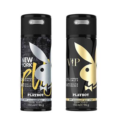 Playboy New York + VIP Deo New Combo Set - Pack of 2 Mens 300 ml - Men Deodorants/Roll-Ons