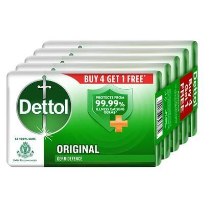 Dettol Original Soap (Buy 4 Get 1 Free x 125 gm Each) - Soaps
