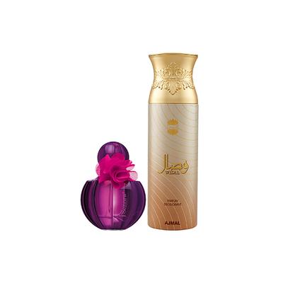 Ajmal Senora EDP Floral Spicy Perfume And Wisal Deodorant Floral Musky Fragrance 275 ml - Women Perfumes (Edt/Edp)