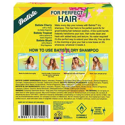 Batiste Dry Hair Shampoo - Coconut & Exotic Tropical 50 ml + Fruity & Cheeky Cherry 50 ml + Floral & Flirty Blush 50 ml - Dry Shampoos & Conditioners