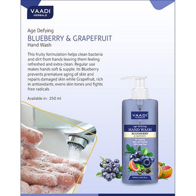 Vaadi Herbals Age Defying Blueberry & Grapefruit Hand Wash 250 ml - Hand Wash & Soaps