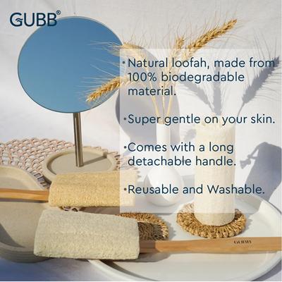 GUBB Natural Loofah Brush With Detachable Handle 120 gm - Scrubs & Exfoliants