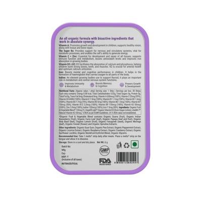 Wellbeing Nutrition Frozen Elsa and Anna Melts Kids Organic Multivitamin with Vitamin A B-Complex C D (30 Strips) - Multi-Vitamins