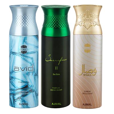 Ajmal Avid Sacrifice II Wisal Deodorant Spray (Pack of 3) 200 ml - Perfumes (Edt/Edp)
