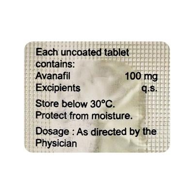 AVANEXT 100 Tablet 4's - Impotence/Erectile Dysfunction (Ed)