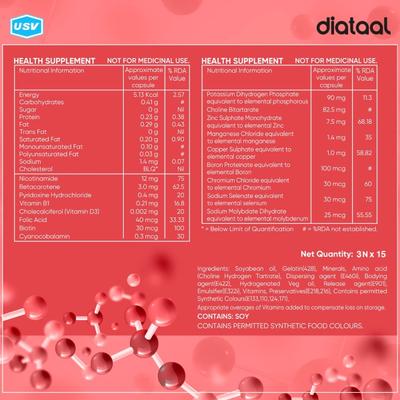 Diataal Nutripop Multivitamin Capsule (Pack of 3 x 15's) - Multi-Vitamins
