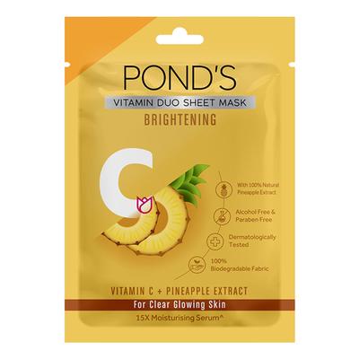 POND'S Vitamin C Brightening Clear Glowing Skin, 100% Natural Pineapple Sheet Mask 25 ml - Sheet Masks