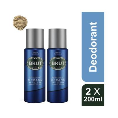 Brut Ocean Deodorant Efficaite Longue Duree each 200ml 2's - Men Deodorants/Roll-Ons