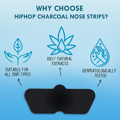 HipHop Skincare Deep Cleansing Charcoal Nose Strips for Men 6 Strips 6's - Masks & Peels