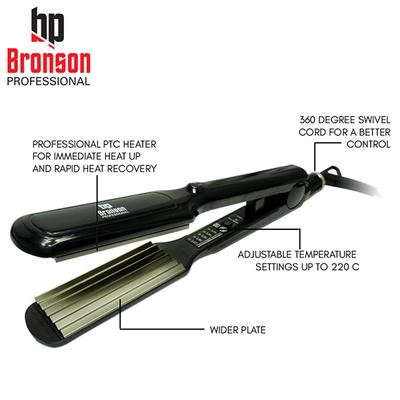 Bronson Professional Hair Crimper With Temperature Controller Black 1's - Multi-Stylers