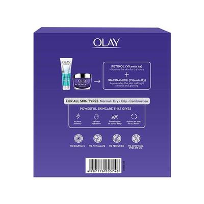 Olay Retinol Kit for Overnight Repair - Retinol Cream with Free Cleanser, 24h Hydration 1's - Night Cream