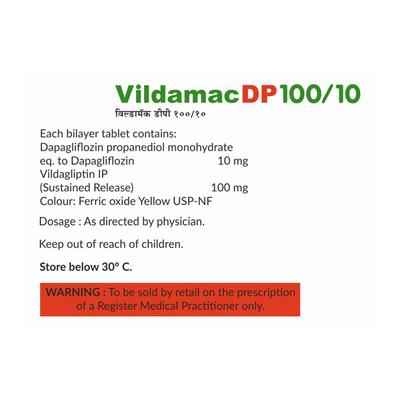 VILDAMAC DP 100/10 Tablet 10's - Diabetes-Ant