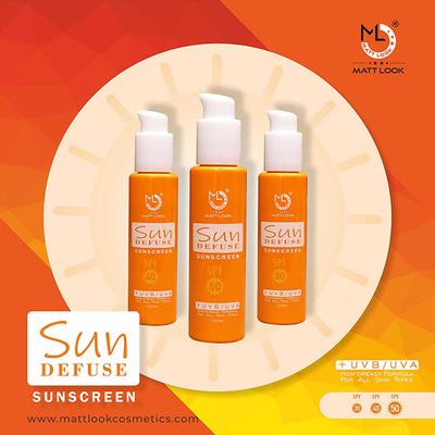 Matt Look Sun Defuse Sunscreen SPF 40, +UVB/UVA, Non-Gresy Formula, SC-02 for all Skin Types 100ml - Body Sunscreen