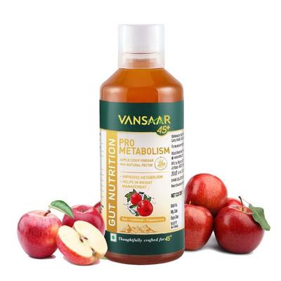 Vansaar 45+ Pro Metabolism Booster Apple Cider Vinegar with Natural Pectin Juice 500 ml - Ayurvedic Juices