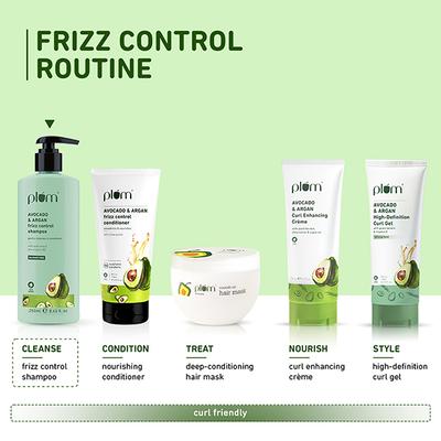 Plum Avocado Argan Frizz Control Shampoo for curly wavy frizzy hair 250 ml - Shampoos