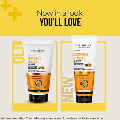 Dr. Sheth's Ceramide & Vitamin C Oil Free Sunscreen 50 gm - Face Sunscreen