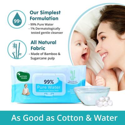 Mother Sparsh 99% Water Based Wipes (Pack of 4 x 72's) - Diapers & Wipes