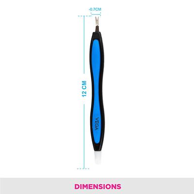 Vega Soft Touch Cutical Trimmer and Pusher, Black, Blue 2's - Tweezers