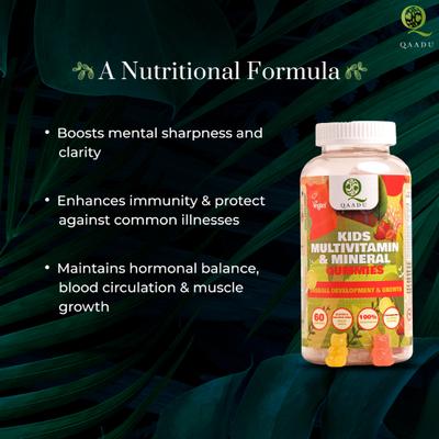 Qaadu Kids Multivitamin & Mineral Gummies 60's - Multi-Vitamins