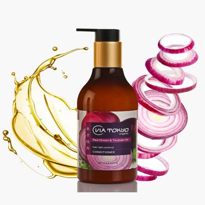 VIA TOKYO ORGANIC Red Onion & Tsubaki Oil Conditioner for Hair Growth, No Sulphates, No Paraben 285 ml - Conditioners