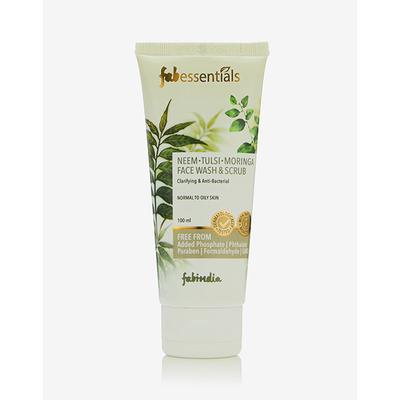 Fabessentials Neem Tulsi Moringa Face Wash & Scrub 100 ml - Face Scrubs