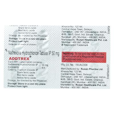 ADDTREX 50 Tablet 10's - Alcohol Addiction