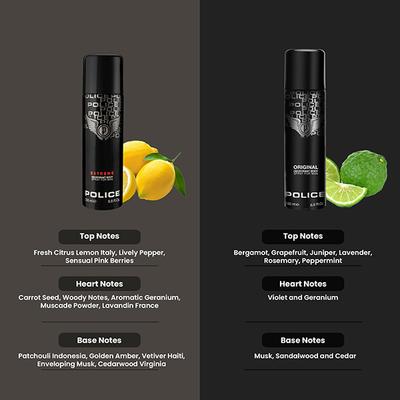 Police Extreme Deodorant Spray 200ml + Original Deodorant Spray 200ml 2's - Men Deodorants/Roll-Ons