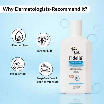 Fixderma Fidelia Gentle Skin Cleanser Face Wash for Unisex 250 ml - Face Wash & Cleansers