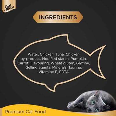 Sheba Fine Food for Cats - Tuna Pumpkin & Carrot in Gravy (Pack of 70 gm x 24) 1's - Petfood