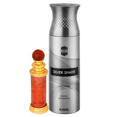 Ajmal Classic Oud Concentrated Perfume Oil Woody Oudh And Silver Shade Homme Deodorant Citrus Woody Fragrance 210 ml - Perfumes (Edt/Edp)