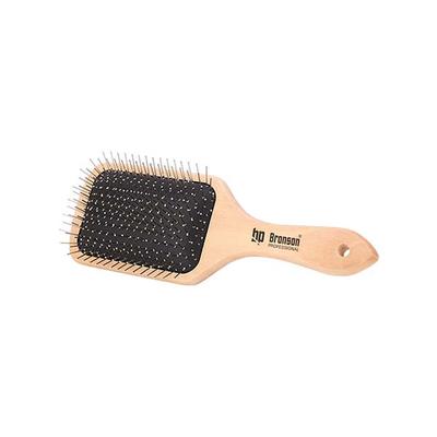 Bronson Professional Paddle Hair Brush Wooden with Steel Bristles 12's - Hair Brushes