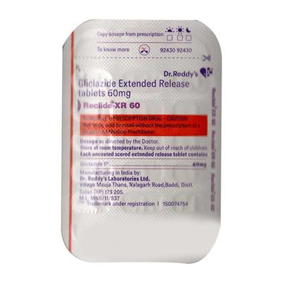 RECLIDE XR 60 Tablet 15's - Diabetes-Ant