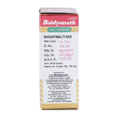 Baidyanath Basantmalti Ras with Gold Pearl Tablet 10's - Speciality Medicines