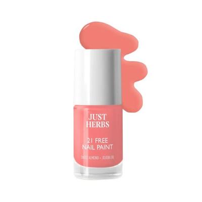 Just Herbs Nail Polish 21 Chemical Free Formula, Quick Dry, Glossy, Peach Plush 6 ml - Nail Polish