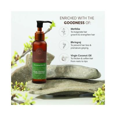 SoulTree Nourishing Hair Oil with Methika, Bhringraj & Virgin Coconut 120 ml - Hair Oils