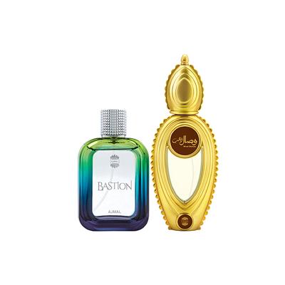 Ajmal Bastion EDP Woody Aromatic Perfume And Wisal Dhahab EDP Fruity Floral Perfume 150 ml - Men Perfumes (Edt/Edp)