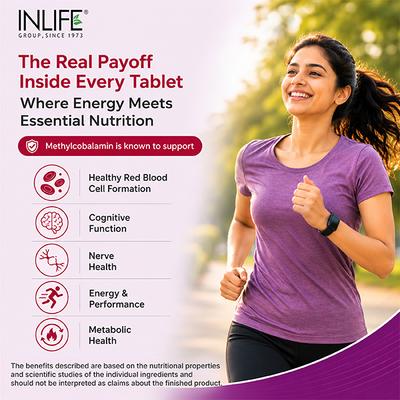 Inlife Vitamin B12 Methylcobalamin 1500 mcg Tablets 60's - Multi-Vitamins