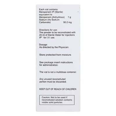 Meromac 1gm Injection 1's - Bacterial Infections-OBL