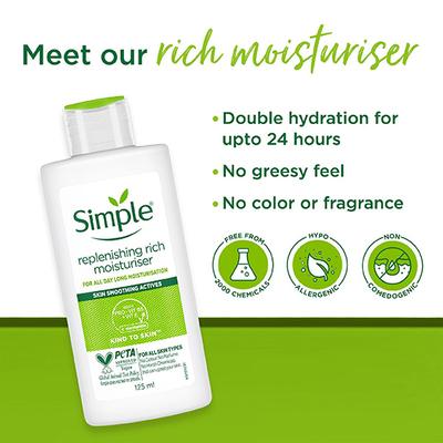 Simple Kind To Skin Replenishing Rich Moisturiser 125 ml - Face Moisturizers