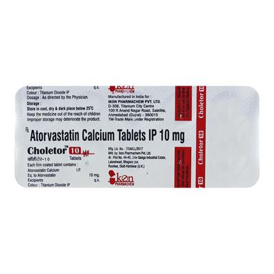 CHOLETOR 10 Tablet 10's - High Cholesterol-Dys