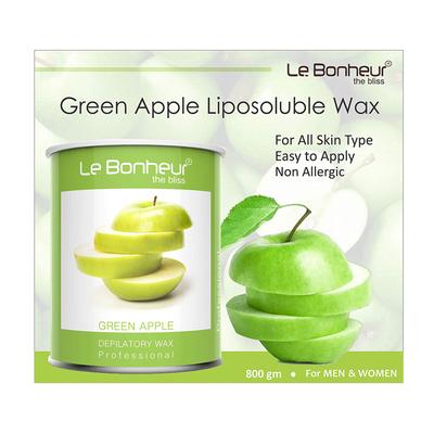 Le Bonheur Le Depilatory Wax - Green Apple (Free Pre Wax Gel and Post wax Oil) 800 gm - Shaving & Hair Removal